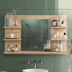 Vicco Armoire de toilette Chêne de force doré 78x50cm avec des étagères