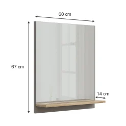 Vicco Armoire de toilette Grège 60x67cm avec étagère* Armoire De Toilette