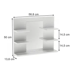 Vicco Armoire de toilette Blanc 58.8x50cm avec des étagères