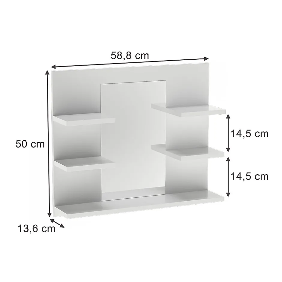 Vicco Armoire de toilette Blanc 58.8x50cm avec des étagères