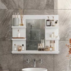 Vicco Armoire de toilette Blanc 58.8x50cm avec des étagères