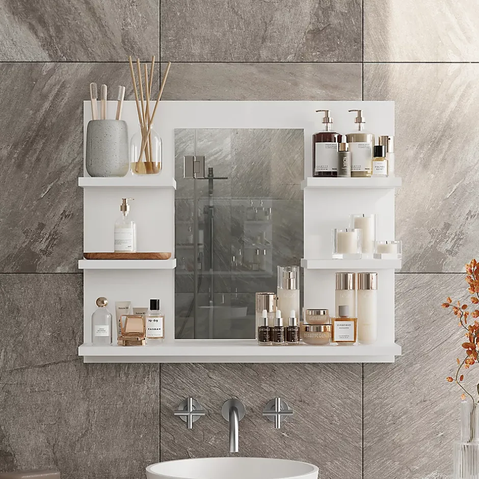 Vicco Armoire de toilette Blanc 58.8x50cm avec des étagères