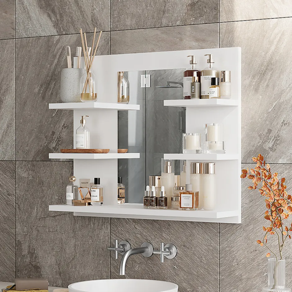 Vicco Armoire de toilette Blanc 58.8x50cm avec des étagères
