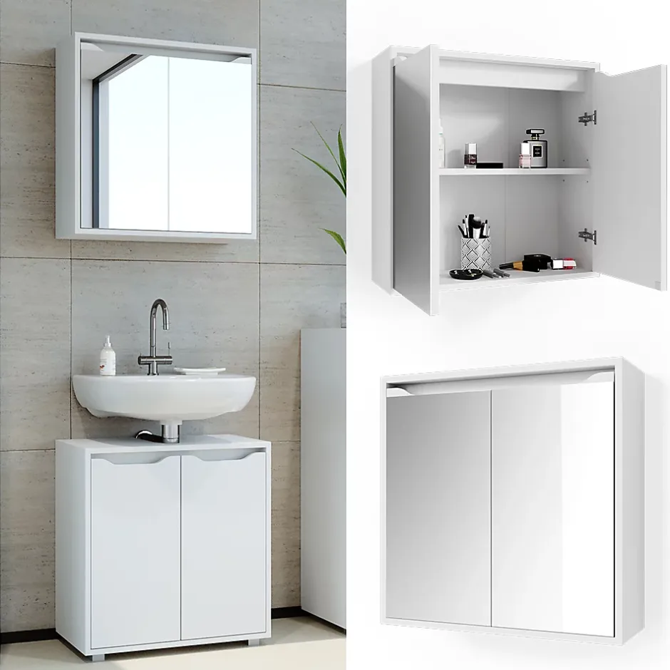 Vicco Armoire de toilette Blanc 60x60cm