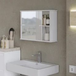 Vicco Armoire de toilette Blanc 55x40cm avec 2 portes coulissantes* Armoire De Toilette