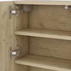 Vicco Armoire de toilette Blanc 54x55cm avec porte et compartiments ouverts