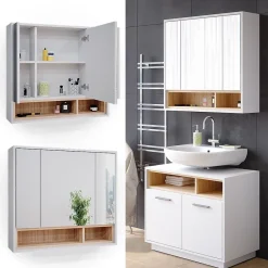 Vicco Armoire de toilette Blanc 80x72cm
