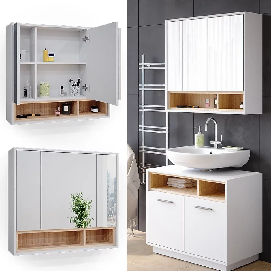 Vicco Armoire de toilette Blanc 80x72cm
