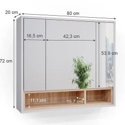 Vicco Armoire de toilette Blanc 80x72cm