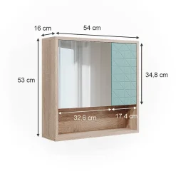 Vicco Armoire de toilette Vert menthe 54x53cm* Armoire De Toilette