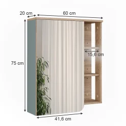 Vicco Armoire de toilette Sonoma/Bleu 60x75cm