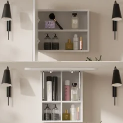Vicco Armoire de toilette Blanc 60x50cm avec des étagères* Armoire De Toilette