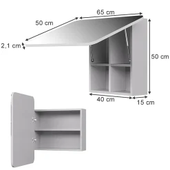 Vicco Armoire de toilette Blanc 65x50cm avec des étagères