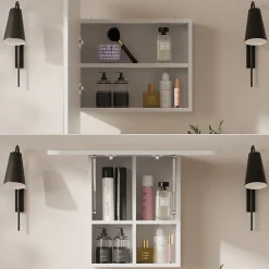 Vicco Armoire de toilette Blanc 65x50cm avec des étagères