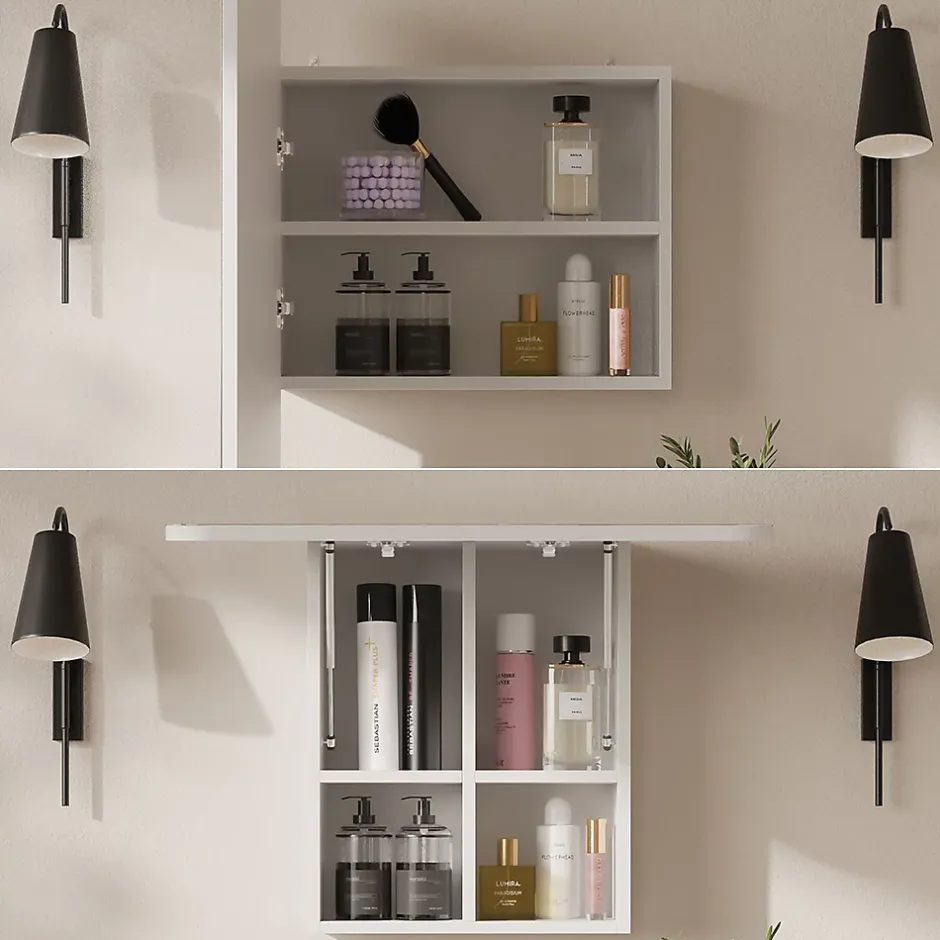 Vicco Armoire de toilette Blanc 65x50cm avec des étagères