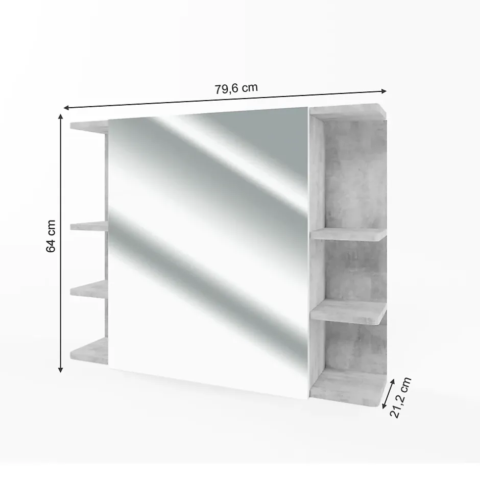 Vicco Armoire de toilette Béton 79.6x64cm