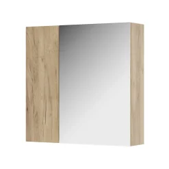 Vicco Armoire de toilette Chêne de force doré 60x59.2cm Avec étagères et 1 porte miroir* Armoire De Toilette
