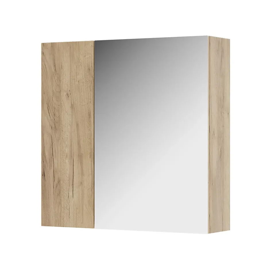 Vicco Armoire de toilette Chêne de force doré 60x59.2cm Avec étagères et 1 porte miroir* Armoire De Toilette