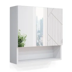 Vicco Armoire de toilette Blanc Haute brillance 16.9x55cm