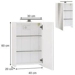 Vicco Armoire de toilette Blanc 40x60cm avec éclairage LED* Armoire De Toilette