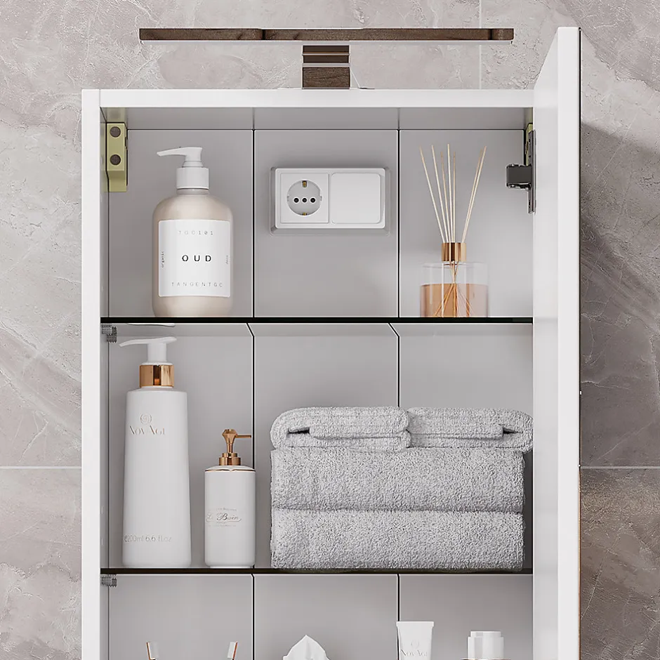 Vicco Armoire de toilette Blanc 40x60cm avec éclairage LED* Armoire De Toilette