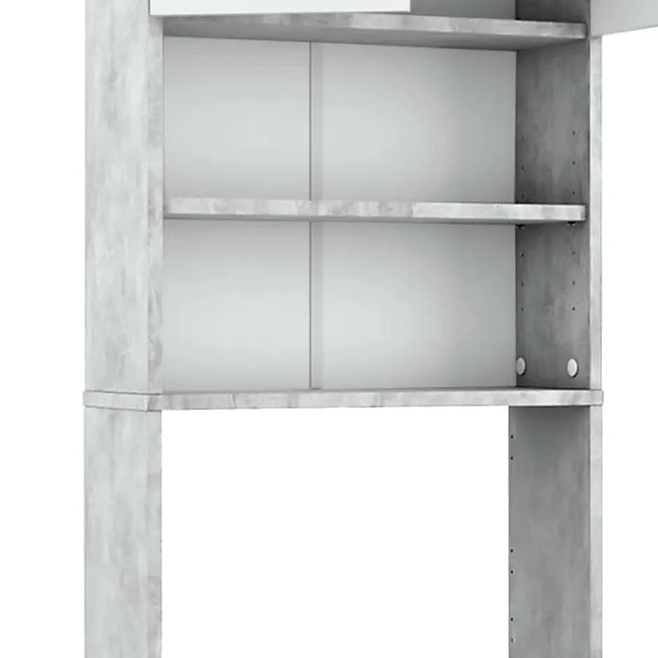 Vicco Armoire de toilette Béton/blanc 64x190cm avec 2 portes* Meuble Wc
