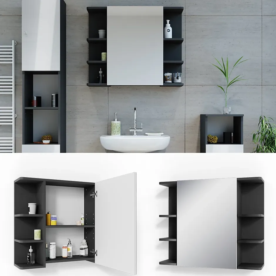 Vicco Armoire de toilette Anthracite 79.6x64cm