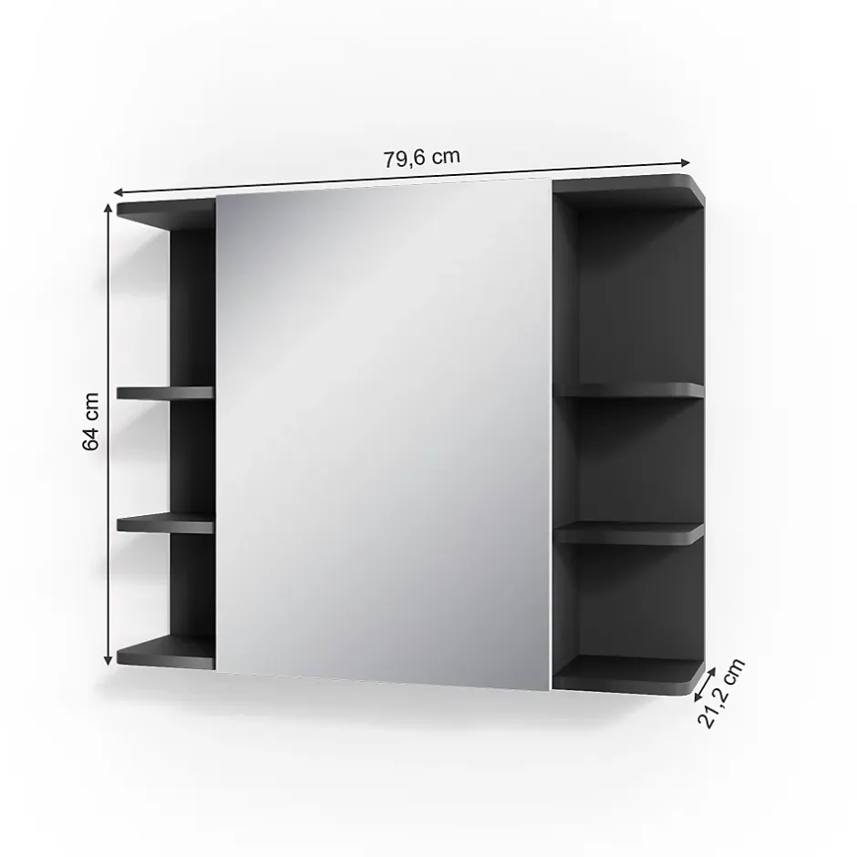 Vicco Armoire de toilette Anthracite 79.6x64cm