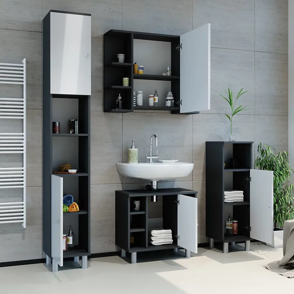 Vicco Armoire de toilette Anthracite 79.6x64cm