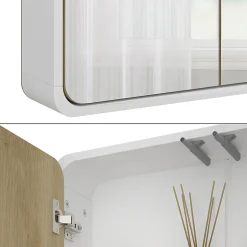 Vicco armoire de toilette blanc/chêne 60x60cm* Armoire De Toilette