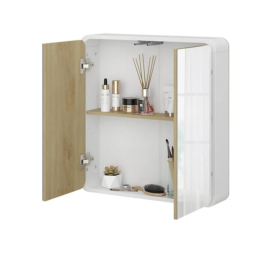 Vicco armoire de toilette blanc/chêne 60x60cm* Armoire De Toilette