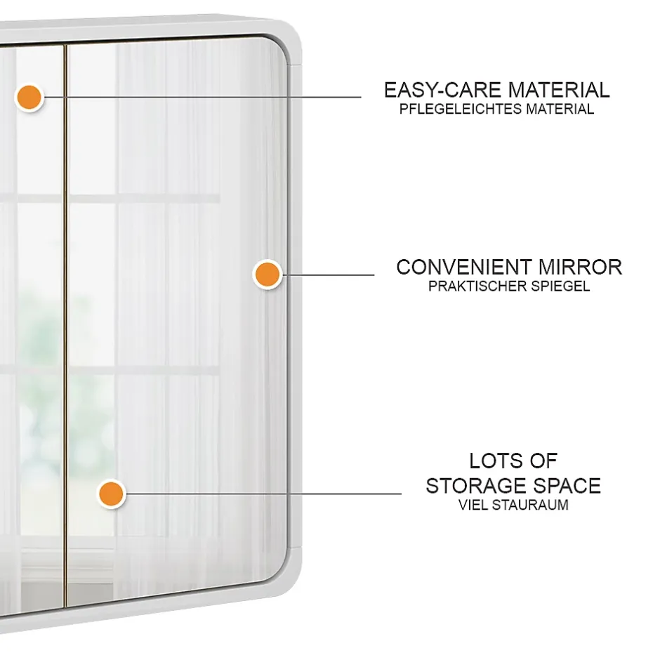 Vicco armoire de toilette blanc/chêne 60x60cm* Armoire De Toilette