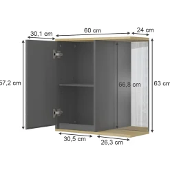 Vicco armoire de toilette Anthracite 60x63cm* Armoire De Toilette
