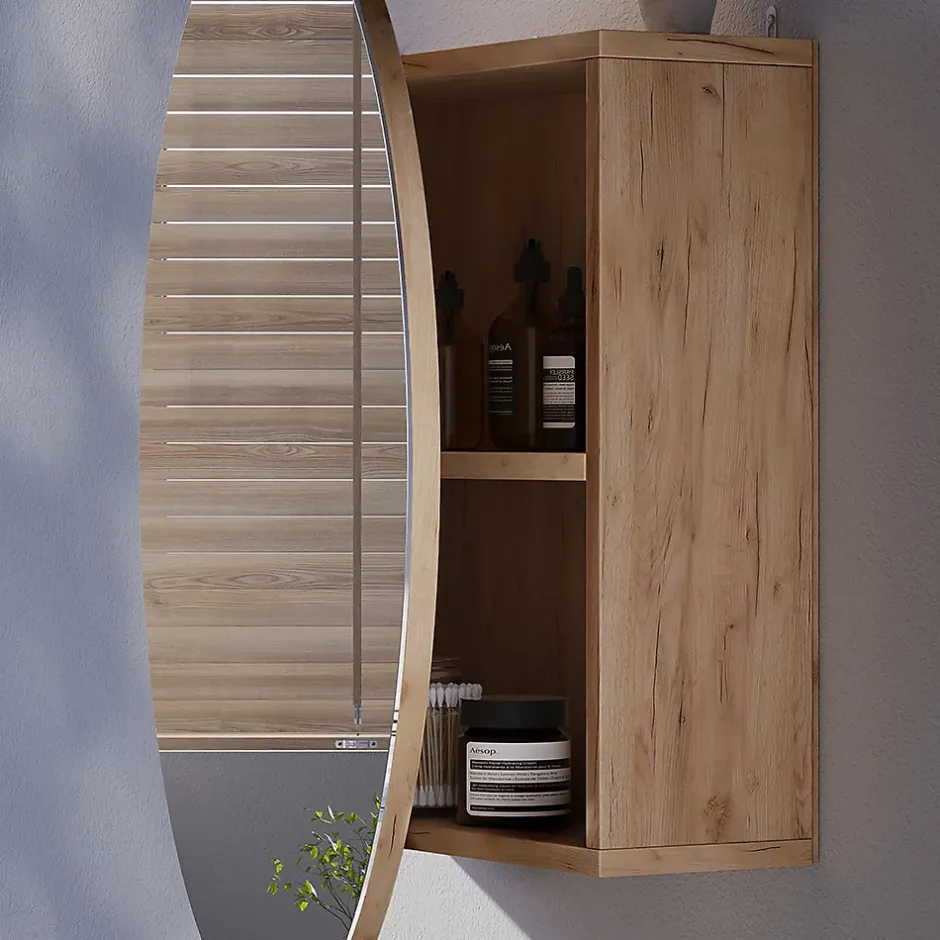 Vicco Armoire de toilette Chêne de force doré 60x60cm avec 2 compartiments* Armoire De Toilette