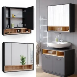 Vicco Armoire de toilette Anthracite 80x72cm