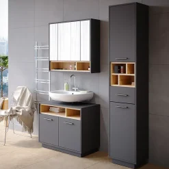 Vicco Armoire de toilette Anthracite 80x72cm