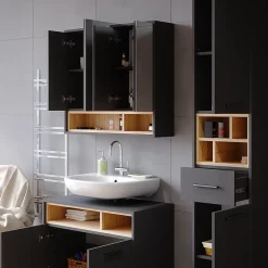 Vicco Armoire de toilette Anthracite 80x72cm