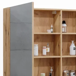 Vicco Armoire de toilette Chêne 90x80.9cm avec porte et compartiments ouverts* Armoire De Toilette