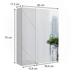 Vicco Armoire de toilette Blanc Haute brillance 60x75cm