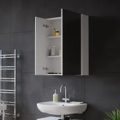 Vicco Armoire de toilette Blanc Haute brillance 60x75cm