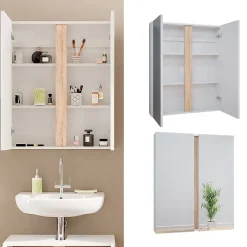Vicco Armoire de toilette Blanc 70.4x84cm avec 2 portes* Armoire De Toilette