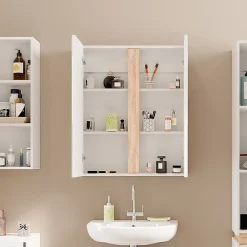 Vicco Armoire de toilette Blanc 70.4x84cm avec 2 portes* Armoire De Toilette