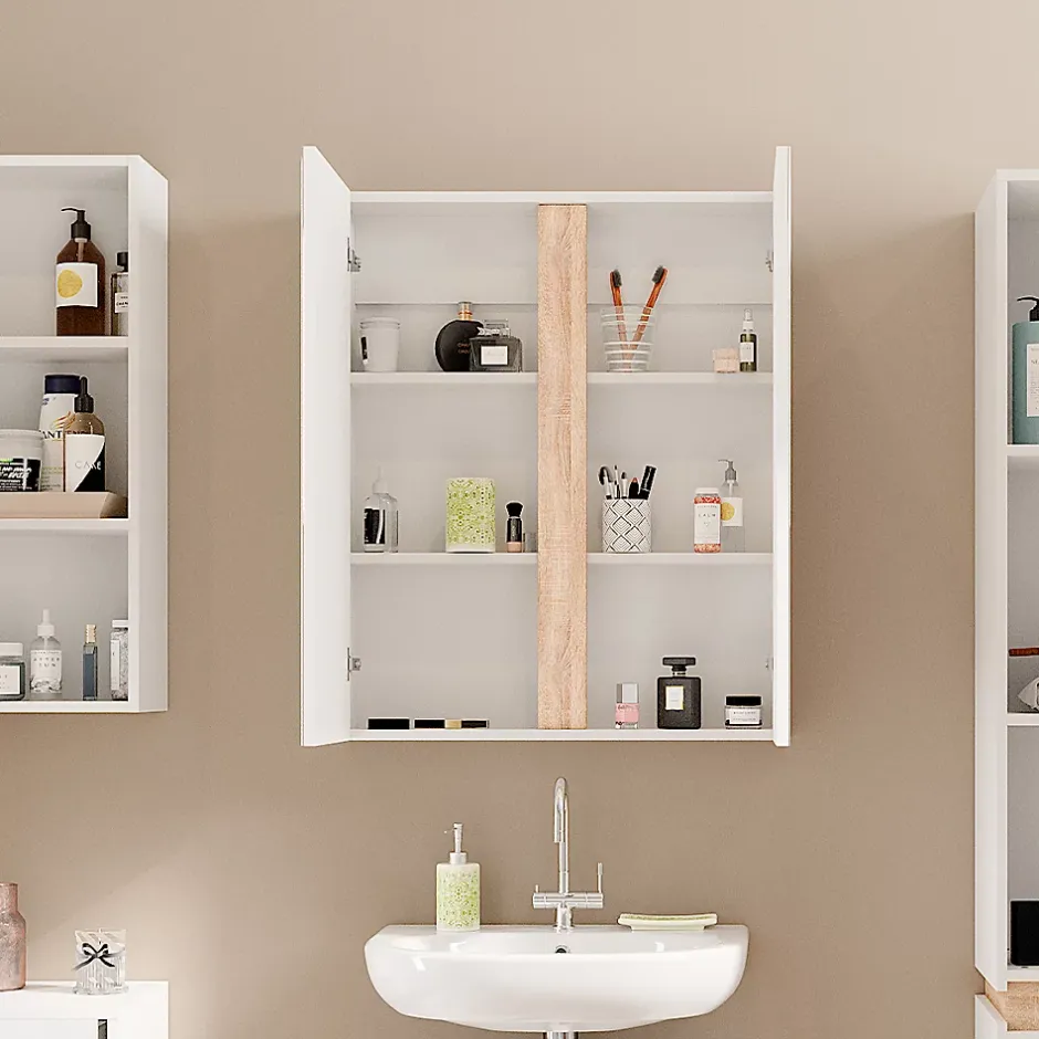 Vicco Armoire de toilette Blanc 70.4x84cm avec 2 portes* Armoire De Toilette