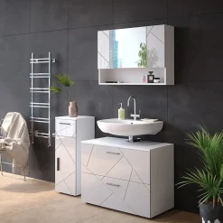 Vicco Armoire de toilette Blanc Haute brillance 80.1x55cm