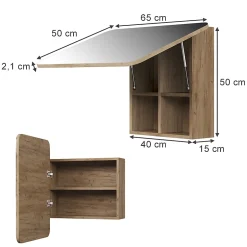 Vicco Armoire de toilette Chêne de force doré 65x50cm avec des étagères* Armoire De Toilette