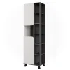 Vicco Armoire haute Anthracite/blanc 50x175cm avec 2 portes