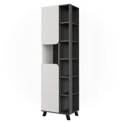 Vicco Armoire haute Anthracite/blanc 50x175cm avec 2 portes