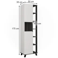 Vicco Armoire haute Anthracite/blanc 50x175cm avec 2 portes