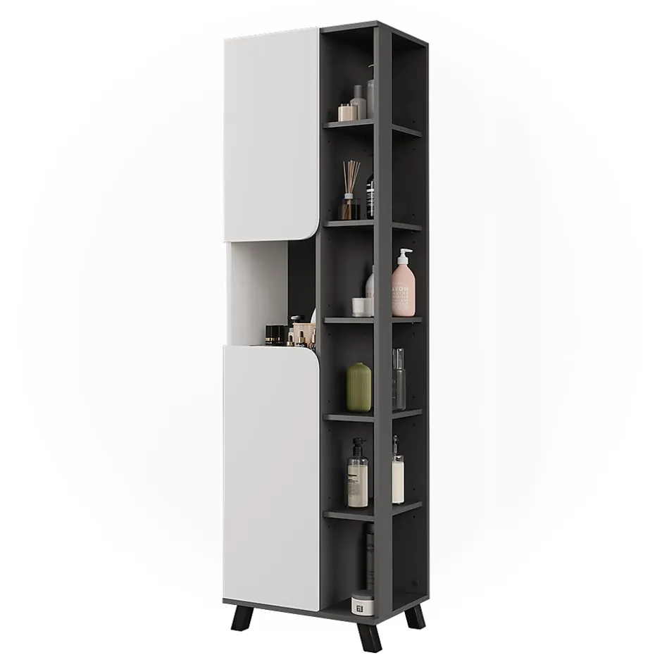 Vicco Armoire haute Anthracite/blanc 50x175cm avec 2 portes