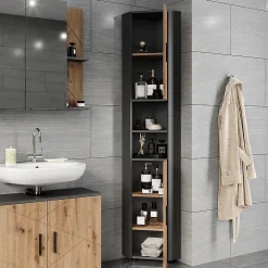 Vicco Armoire haute Anthracite/Artisan 33x192cm avec 2 portes